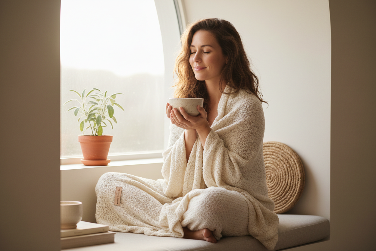 Morning Within brand story — soft morning light and intentional wellness rituals