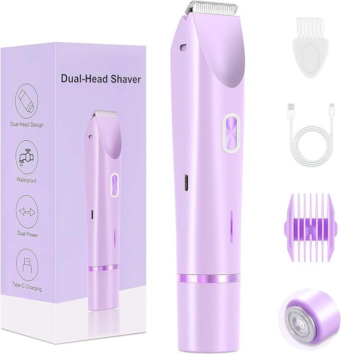 Dual-Head Waterproof Rechargeable Hair Removal Device