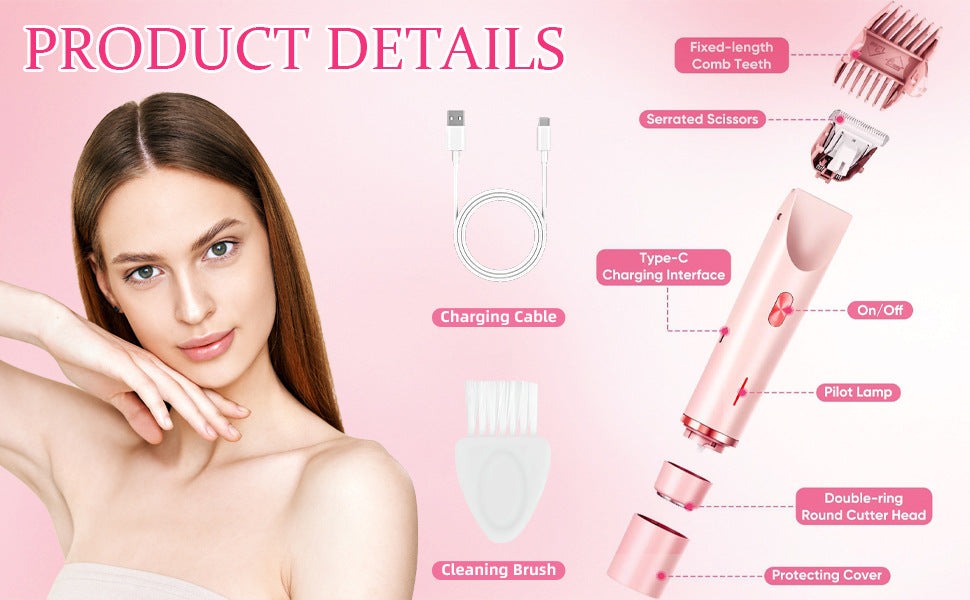 Dual-Head Waterproof Rechargeable Hair Removal Device