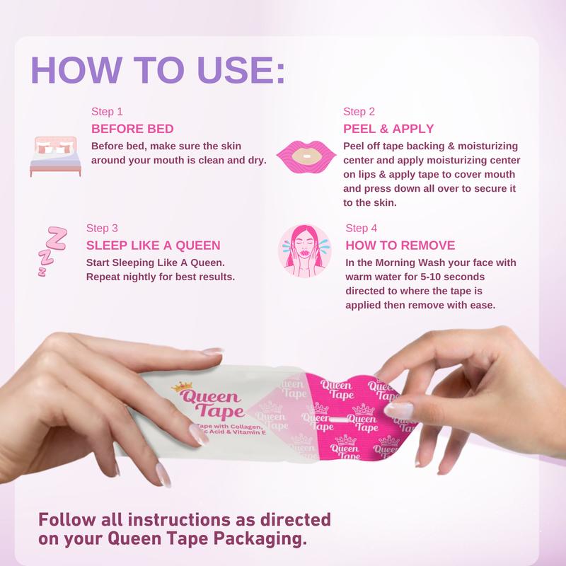 Instructions on how to use Queen Tape with a pink background  Morning Within