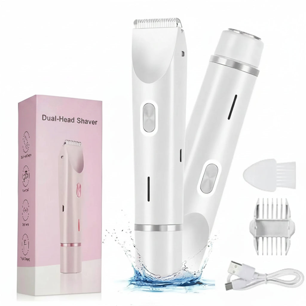 Dual-Head Waterproof Rechargeable Hair Removal Device