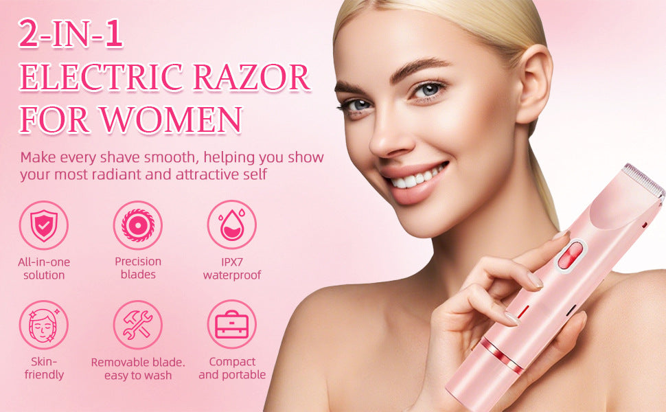 Dual-Head Waterproof Rechargeable Hair Removal Device