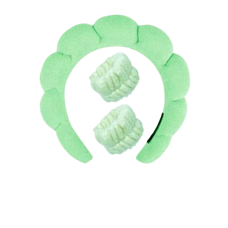 Soft Cloud Headband and Wristband Set in Green – Morning Within