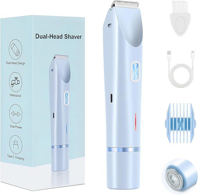 Dual-Head Waterproof Rechargeable Hair Removal Device