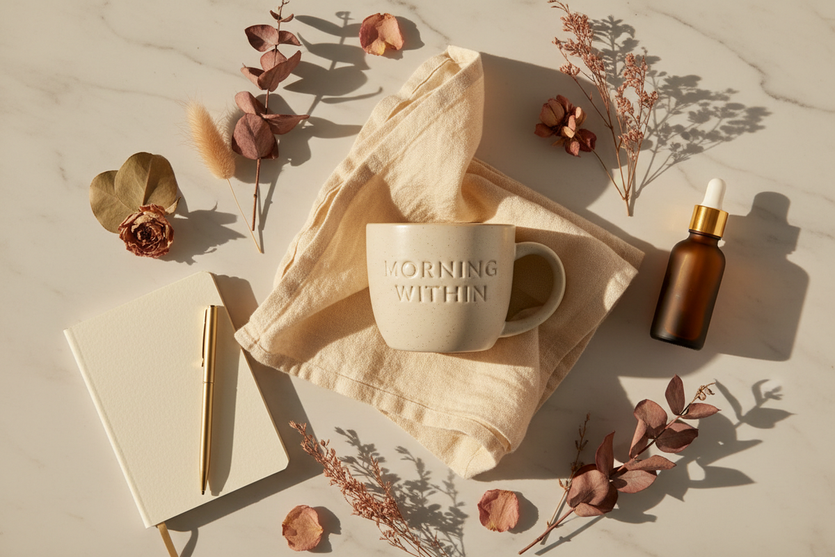 Morning Within - Flat lay mug