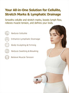 A woman using a device for cellulite reduction with product features listed. Morning Within